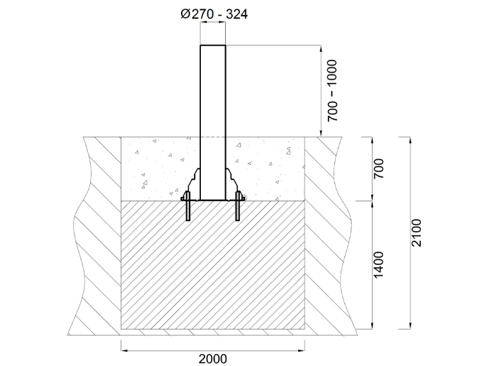 Блокиратор стационарный, высота 1000 мм. SRF K12