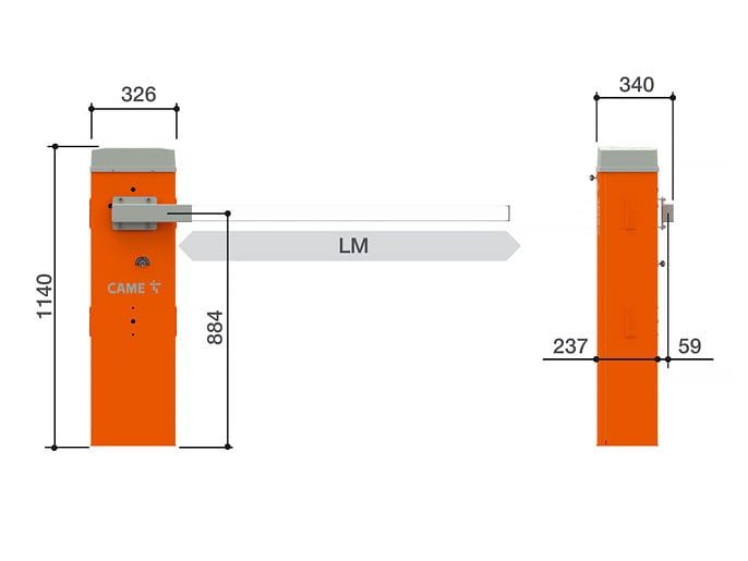 GARD LT4 combo KIT - Комплект шлагбаума GARD LT (тумба, стрела, светоотражающие наклейки)