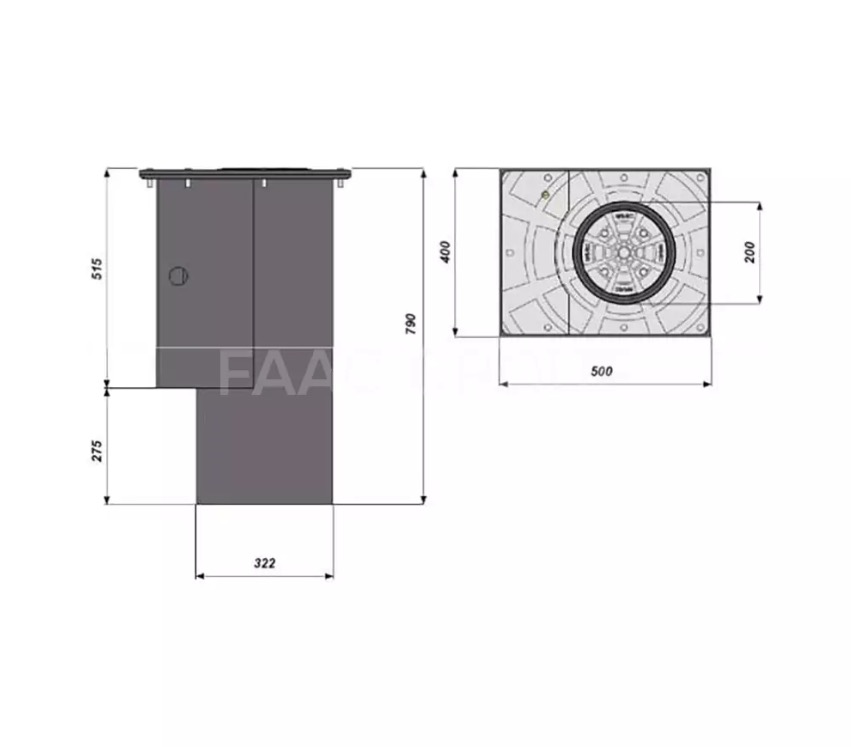 Полуавтоматический выдвижной столб J200 SA (600 мм)
