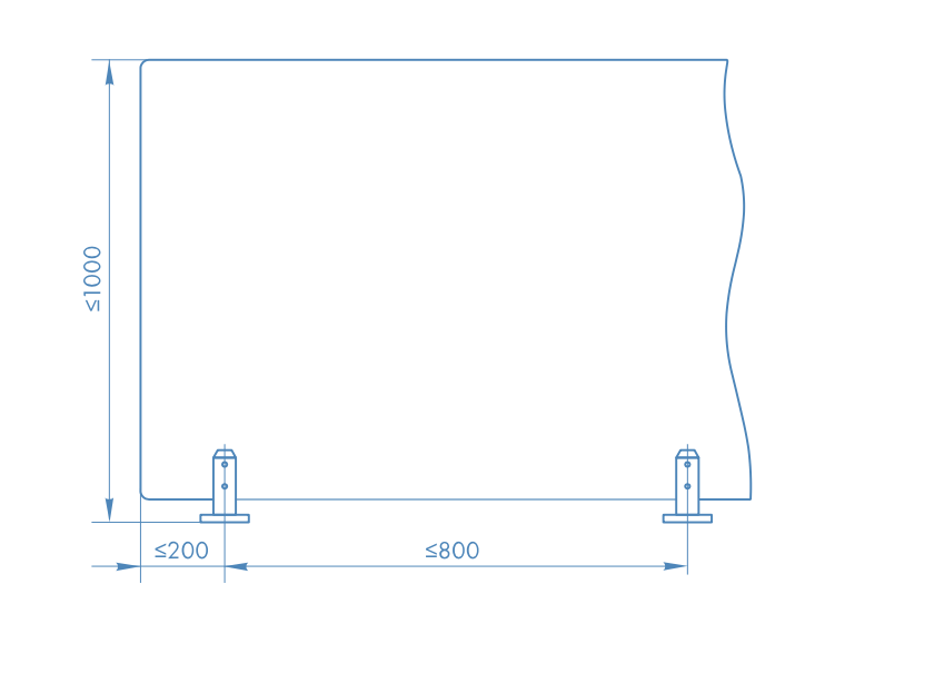Ограждение BH06 из закаленного стекла