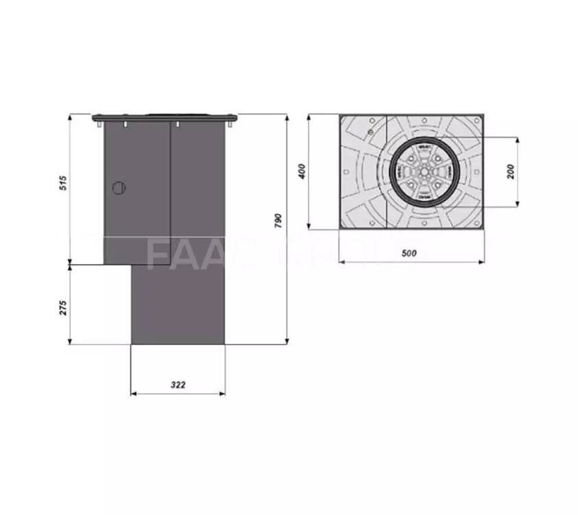 Боллард J200 HA (600 мм) из нержавеющей стали