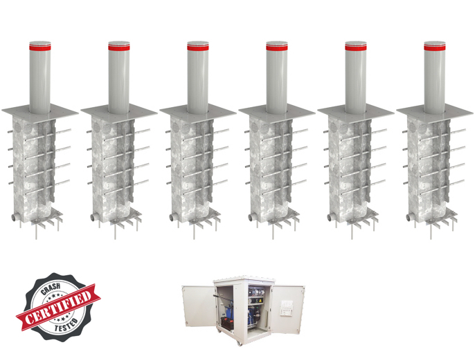 Блокиратор автоматический выдвижной, 6 боллардов