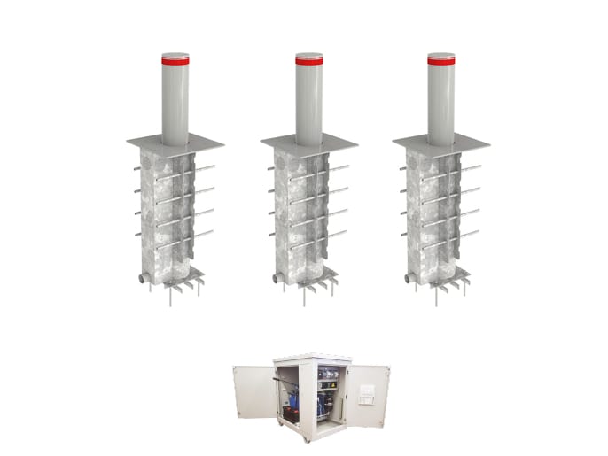 Блокиратор автоматический выдвижной усиленный, 3 болларда