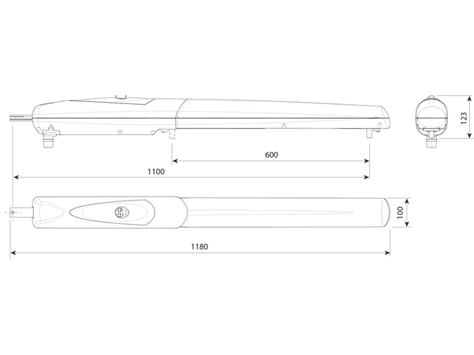 AX5024 - Привод 24 В линейный, самоблокирующийся, с энкодером и механическими упорами