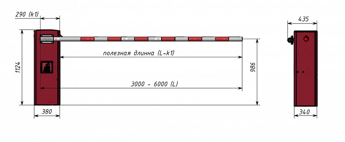 Шлагбаум автоматический скоростной Миг-4 с круглой стрелой 4 метра