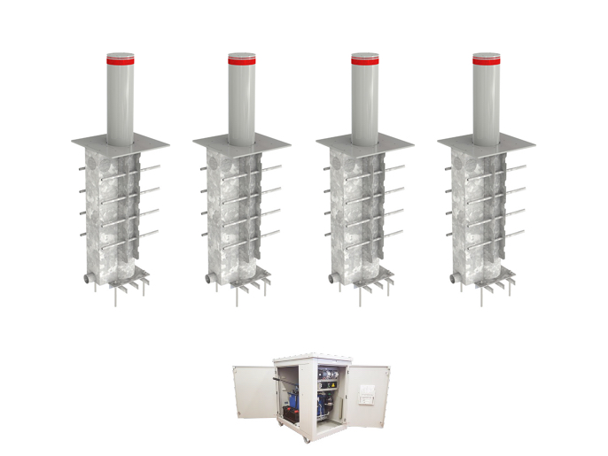 Блокиратор автоматический выдвижной усиленный, 4 болларда