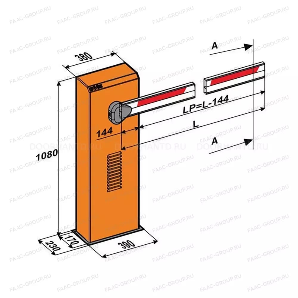 Комплект гидравлического шлагбаума 620/5 STD с дюралайтом 5 м