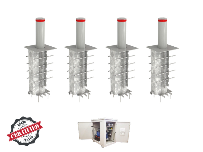 Блокиратор автоматический выдвижной, 4 болларда