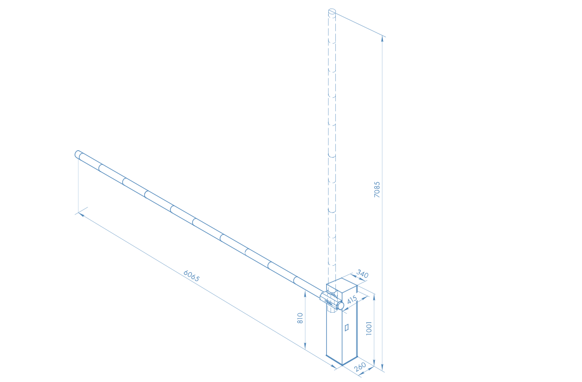 Шлагбаум GS16 со стрелой круглого сечения 6,3 метра