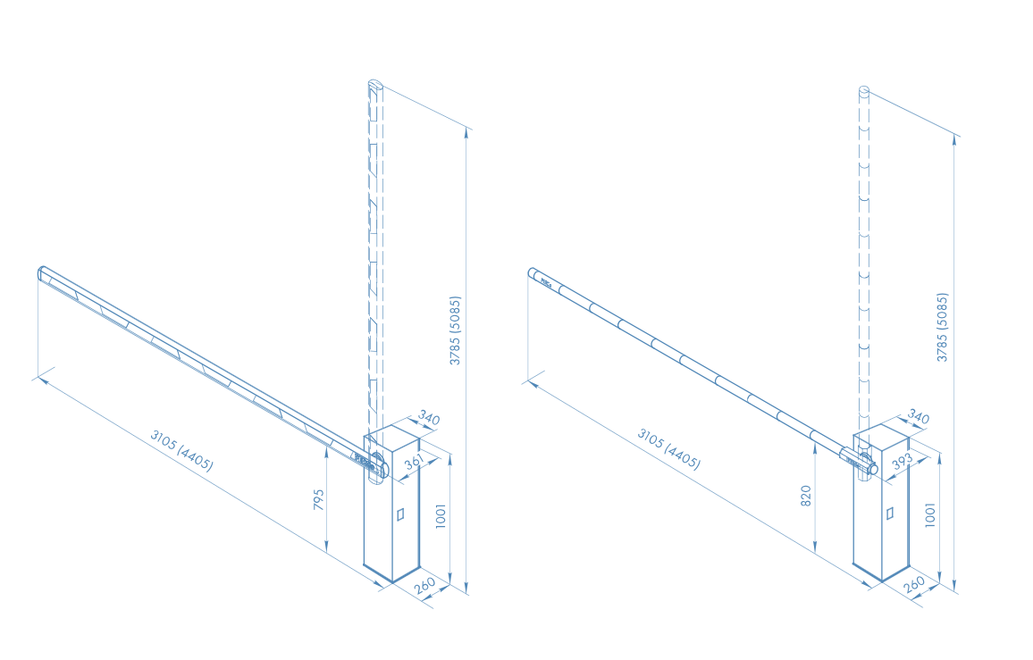 Шлагбаум GS14 со стрелой круглого сечения 4.3 метра