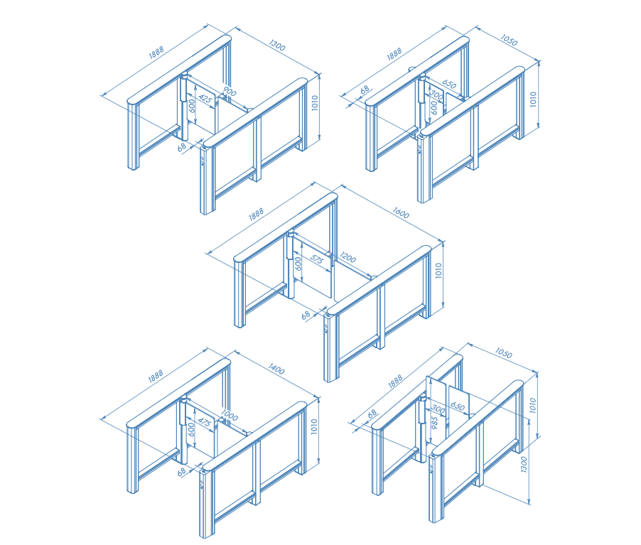 Скоростной проход ST-01 с распашными створками и встроенным картоприемником