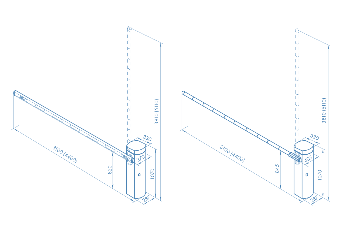 Шлагбаум GS04 со стрелой круглого сечения 3 метра