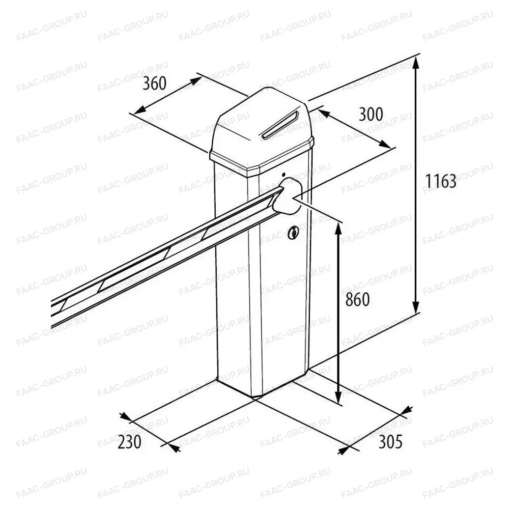 Комплект электромеханического шлагбаума B614/5 со стрелой 4,8 м