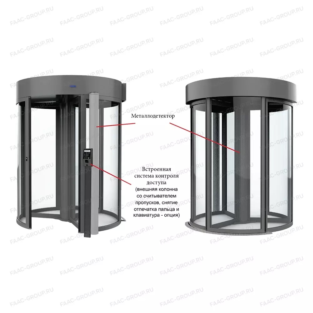 Револьверная дверь Co147.180.SB усиленная бронепанелями FB4