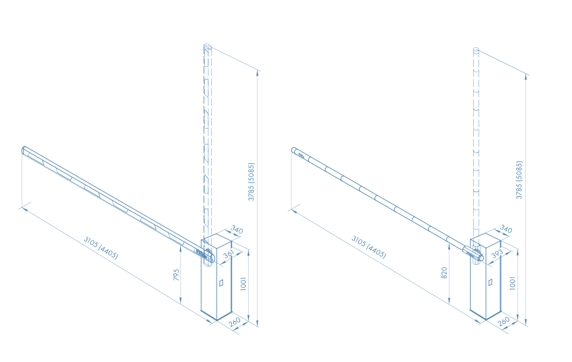 Шлагбаум GS14 со стрелой круглого сечения 3 метра