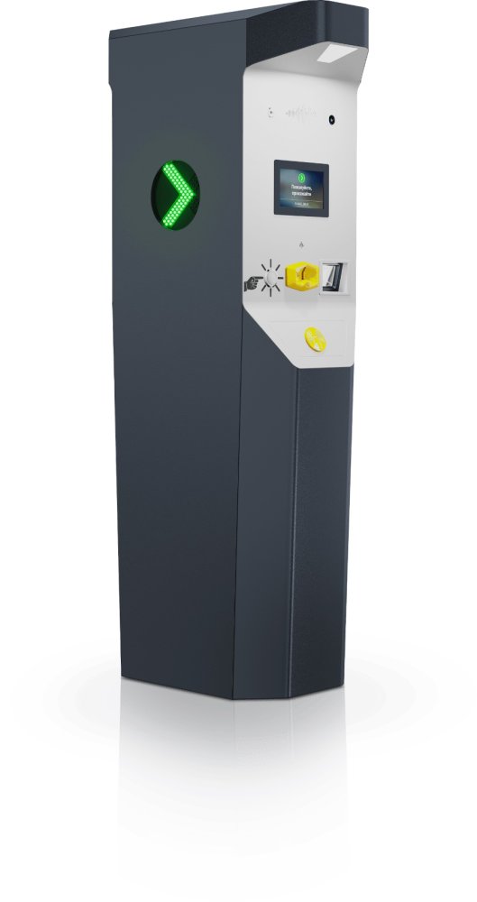 Двухсторонняя стойка въезда/выезда на жетонах