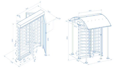 Полноростовый роторный турникет RTD-16.2S