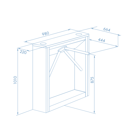 Тумбовый турникет-трипод TTD-03.2G
