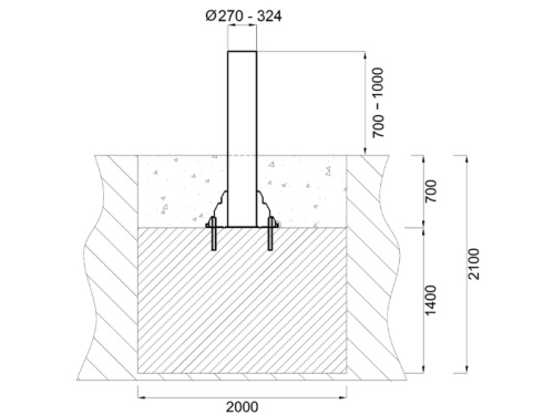 Блокиратор стационарный, высота 1000 мм. SRF K12