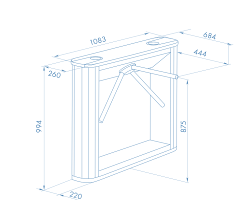 Тумбовый турникет-трипод TTD-03.1S
