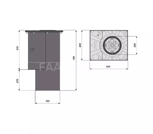 Полуавтоматический выдвижной столб J200 SA (600 мм)