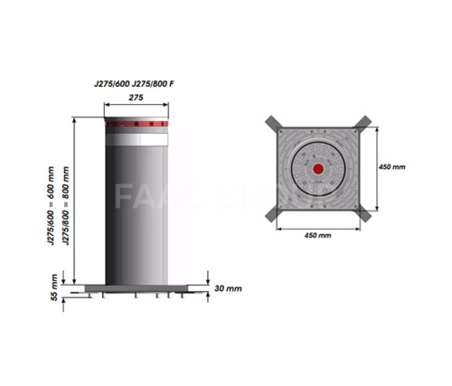 Блокиратор J275 HA V2 (600 мм) из нержавеющей стали