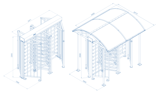 Полноростовый моторизованный роторный турникет RTD-20.1S