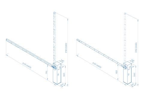 Шлагбаум GS14 со стрелой прямоугольного сечения 4,3 метра