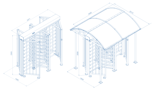 Полноростовый роторный турникет RTD-20.2S