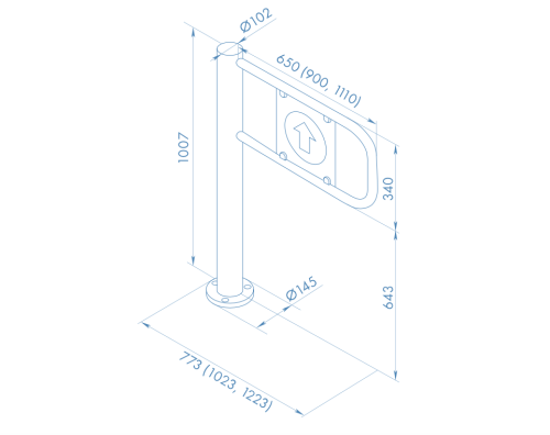 Калитка автоматическая WMD-05S со створкой AG-1100 для помещений