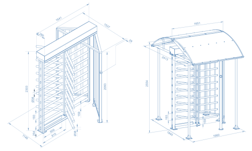 Полноростовый роторный турникет RTD-16.2