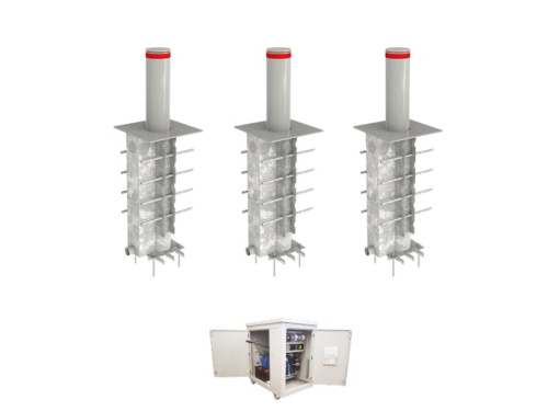 Блокиратор автоматический выдвижной усиленный, 3 болларда