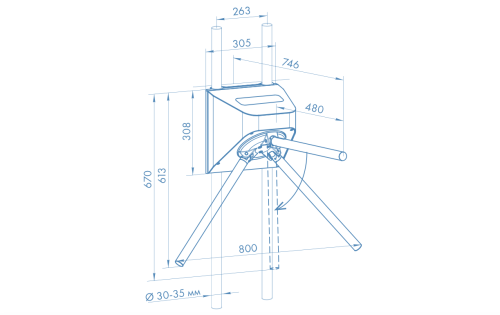Моторизованный турникет-трипод TTR-10АT для транспорта