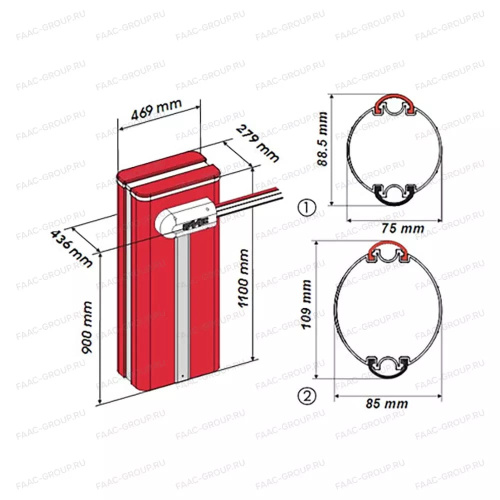 Комплект шлагбаума B680H/8 с подсветкой и стрелой 8,3 м