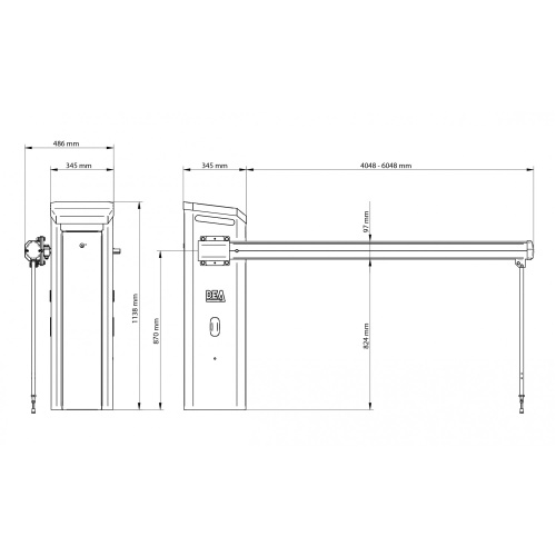 Электромеханический шлагбаум TRAFIK/N L 6 метров