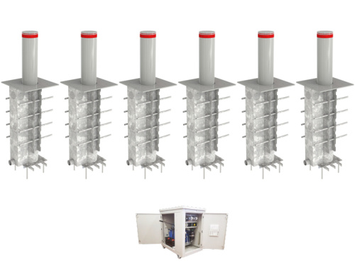 Блокиратор автоматический выдвижной усиленный, 6 боллардов