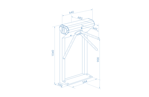 Электронная проходная KT02.9 со стандартными планками