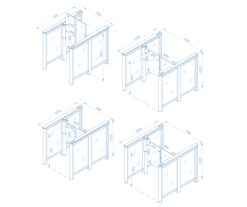 Скоростной проход ST-11 с распашными створками и встроенным сканером штрихкода