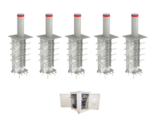 Блокиратор автоматический выдвижной усиленный, 5 боллардов