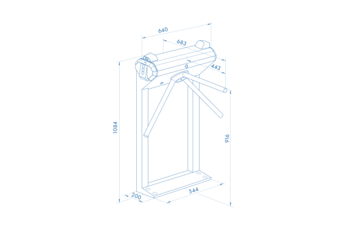 Электронная проходная KT02.9Q со стандартными планками
