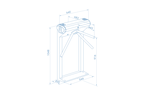 Биометрическая электронная проходная KT02.9B со стандартными планками