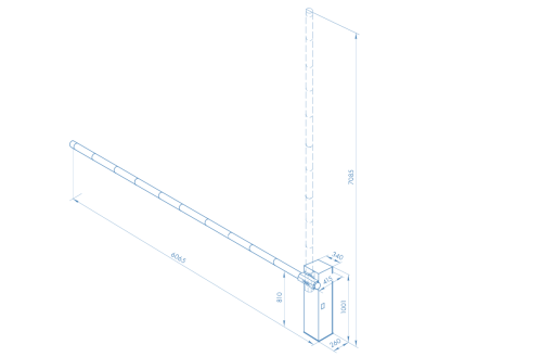Шлагбаум GS16 со стрелой круглого сечения 6,3 метра