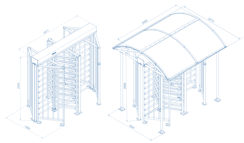 Полноростовый моторизованный роторный турникет RTD-20.1