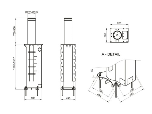 Блокиратор автоматический выдвижной усиленный, 5 боллардов