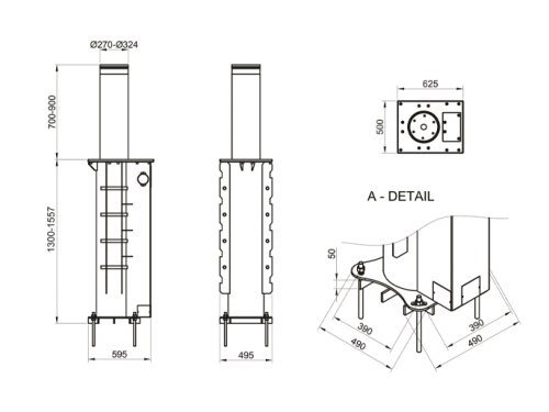 Блокиратор автоматический выдвижной усиленный, 2 болларда