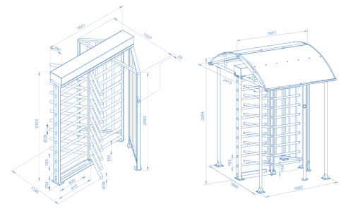 Полноростовый моторизованный роторный турникет RTD-16.1