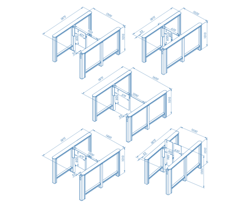 Скоростной проход ST-01 с распашными створками и встроенным сканером штрихкода